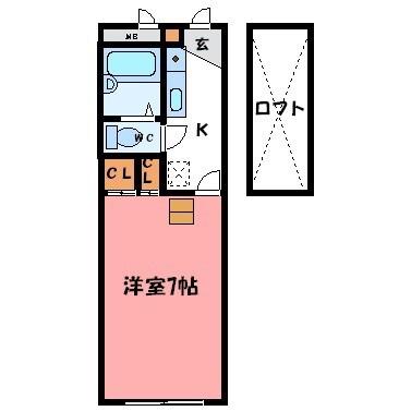 BON VOYAGE(1K/1階)の間取り写真