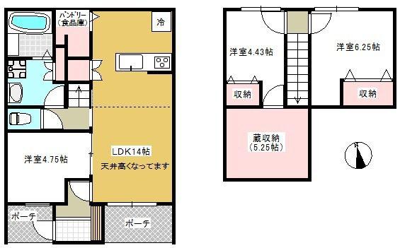 PROS TERRACE サウス(3LDK/1階)の間取り写真