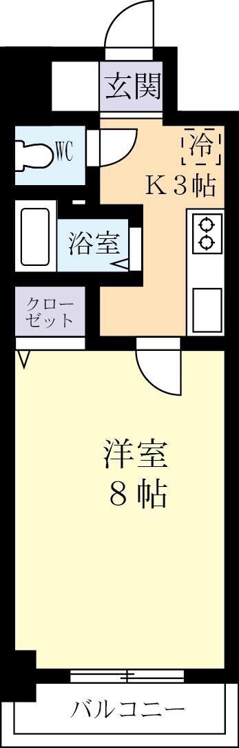 スクロパレス河村(1K/2階)の間取り写真