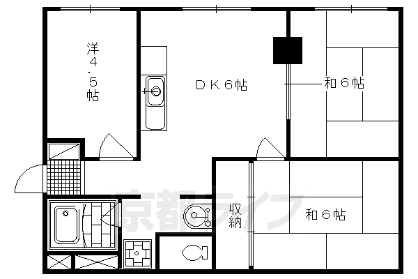パレット御池(3DK/6階)の間取り写真