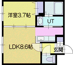 福住町3丁目MS(1LDK/2階)の間取り写真