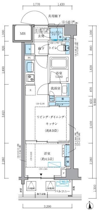 パークアクシス品川シーサイド(1LDK/3階)の間取り写真