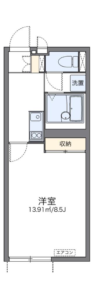 レオネクストニューフィールド(1K/2階)の間取り写真