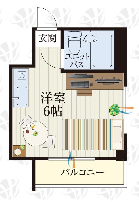 BCASA獨協大学RE-BORN(ワンルーム/1階)の間取り写真