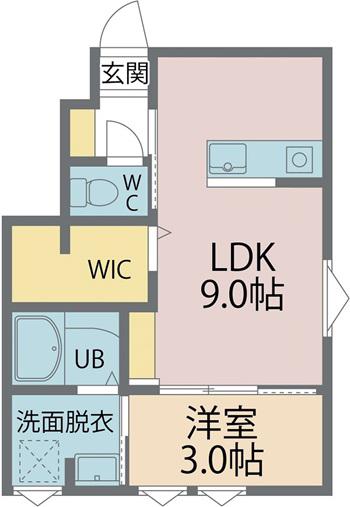 INTEGRAL CIEL(1LDK/1階)の間取り写真