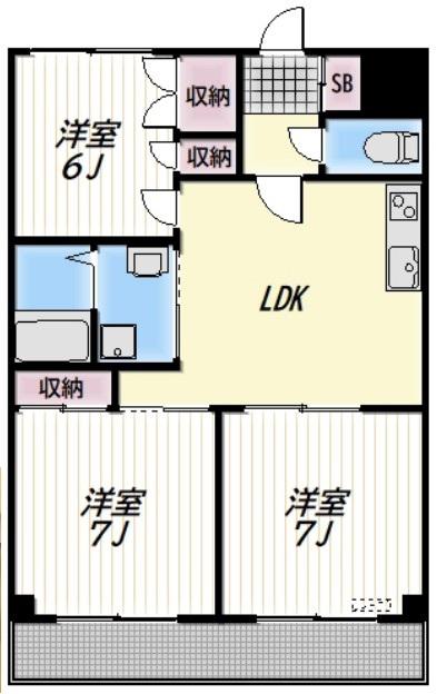 FLAT I(3LDK/2階)の間取り写真