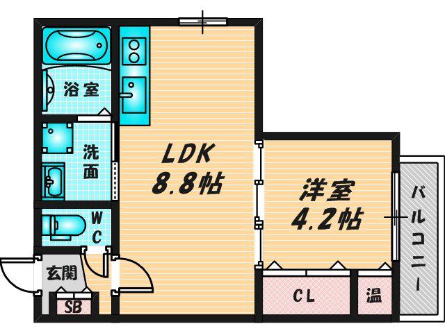 F MIRAI LUFT(1LDK/1階)の間取り写真