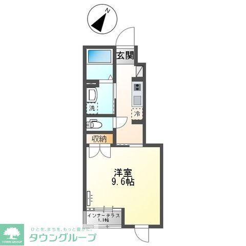 ルミエール北越谷(1K/1階)の間取り写真