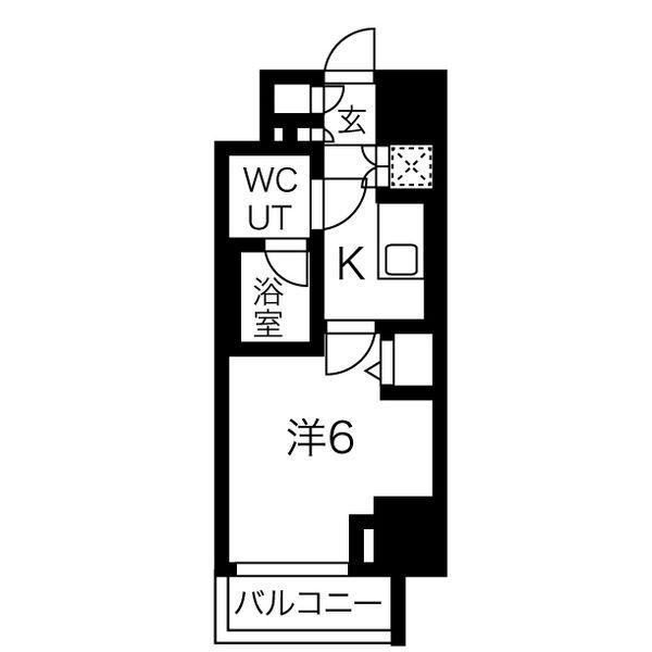 スパシエヴァロル品川荏原(1K/5階)の間取り写真