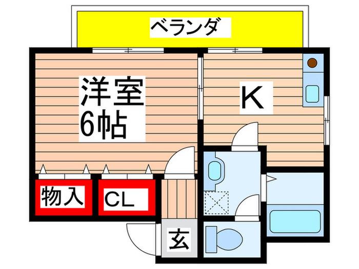 グランシティ船橋(1K/3階)の間取り写真