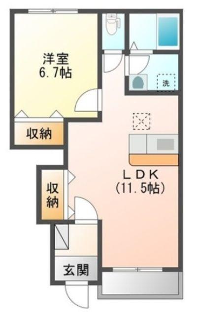 トライアンフA(1LDK/1階)の間取り写真