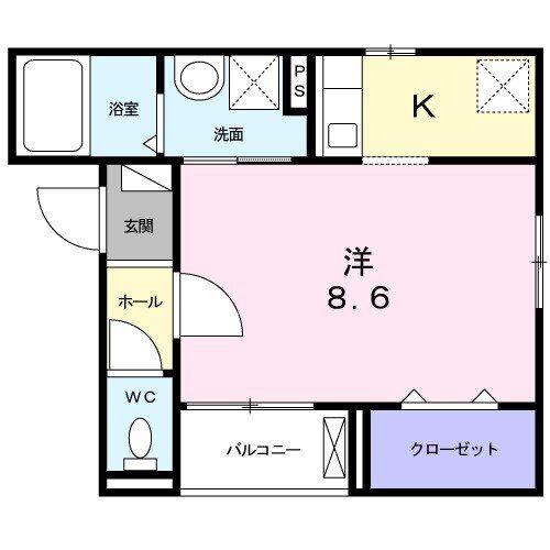 アクアA.S(1K/3階)の間取り写真