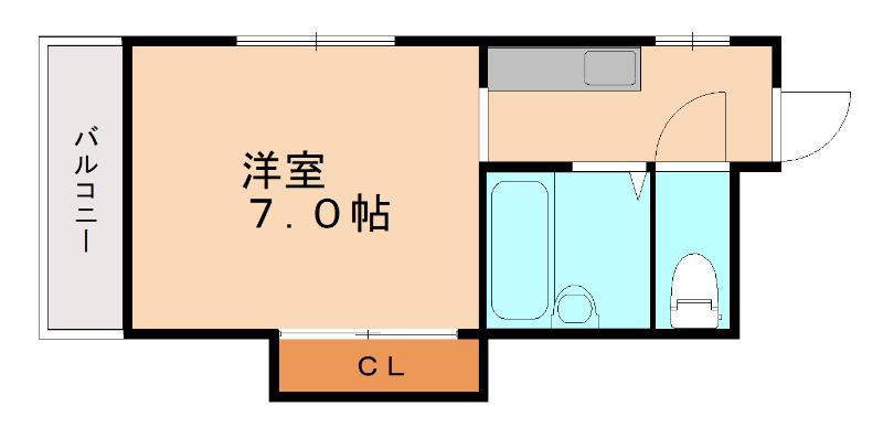 シャトレ菅原II(1K/2階)の間取り写真