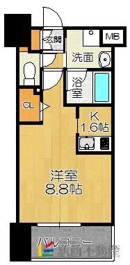 エンクレスト博多駅南SHARE(1K/5階)の間取り写真