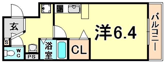 アヴィテエイト(ワンルーム/2階)の間取り写真