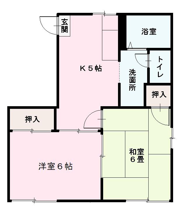 メゾン飯田A(2K/1階)の間取り写真