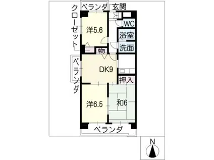 サン・グレードハイツ(3DK/3階)の間取り写真