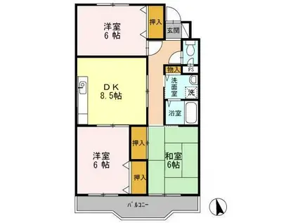 コーポNEW(3DK/1階)の間取り写真