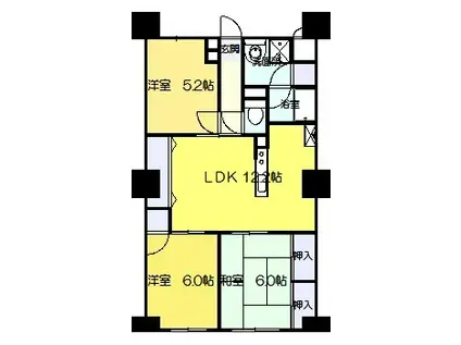 メゾンドセシリアII(3LDK/5階)の間取り写真