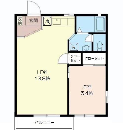ルミエール二宮(1LDK/1階)の間取り写真