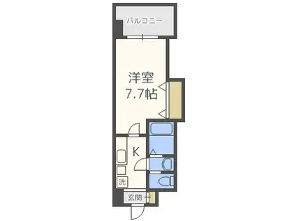LUXE新大阪II(1K/7階)の間取り写真