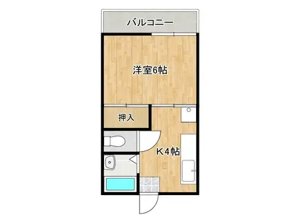松本アパート(1K/2階)の間取り写真