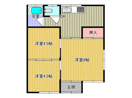 コーポ・ポエム(3K/1階)の間取り写真