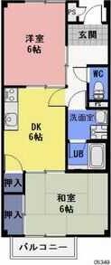 グランメール小瀬(2DK/1階)の間取り写真