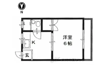 多田ハイツ(1K/2階)の間取り写真