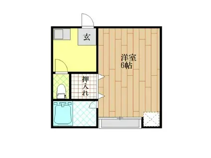 ランド南昭和(1K/2階)の間取り写真