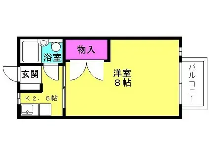 長谷川マンション(1K/2階)の間取り写真