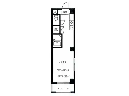 熊谷朝日第三ハイツ(ワンルーム/7階)の間取り写真