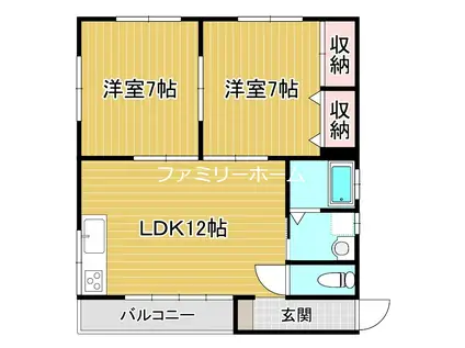 トゥモロー絆(2LDK/2階)の間取り写真