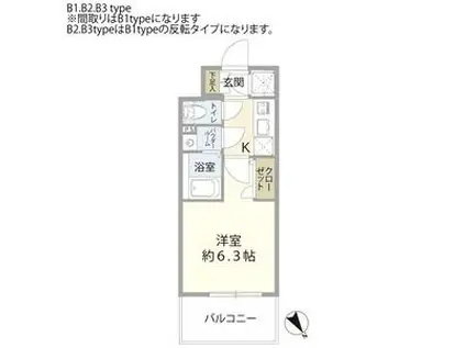 エスリード福島シティグランツ(1K/5階)の間取り写真