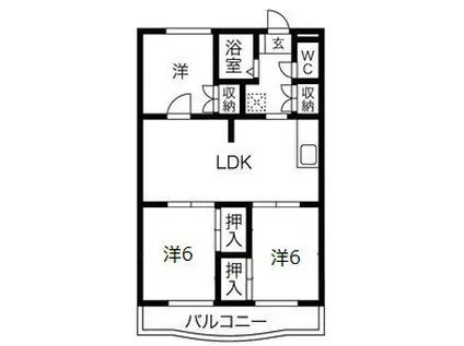 レジデンス光和N104棟(3LDK/4階)の間取り写真