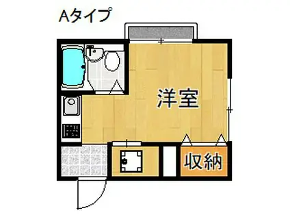 ジョイフルヨコタII(ワンルーム/1階)の間取り写真