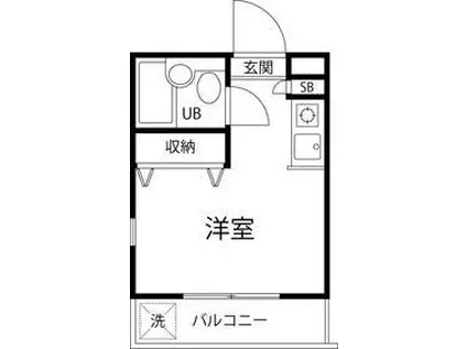 TSGARDENHIKAWADAI II(ワンルーム/2階)の間取り写真