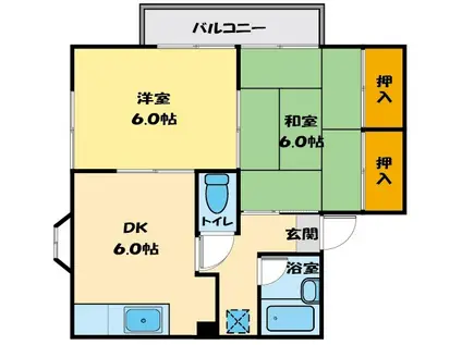殿山フォレストハウス(2DK/1階)の間取り写真
