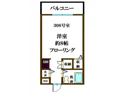 ムネタケマンション(ワンルーム/3階)の間取り写真
