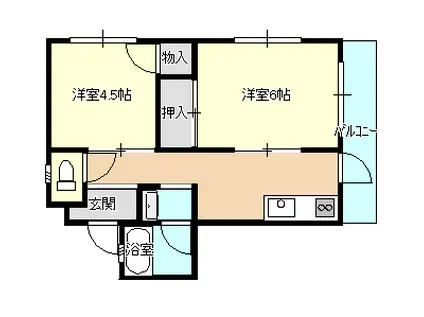 町田マンション(2K/2階)の間取り写真