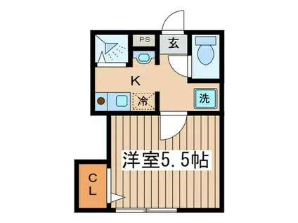 片倉ハウス(1K/2階)の間取り写真