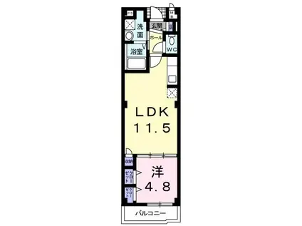 アマポーラミサキ(1LDK/2階)の間取り写真