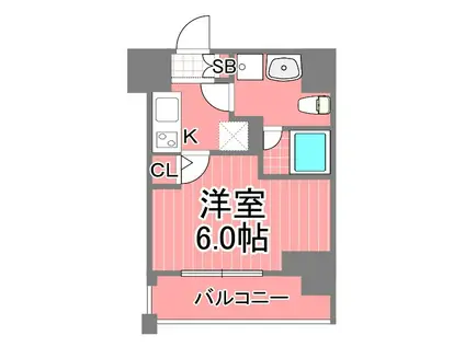 レアマークス横濱(1K/7階)の間取り写真
