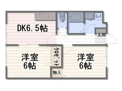 燦フラッツ(2DK/1階)の間取り写真