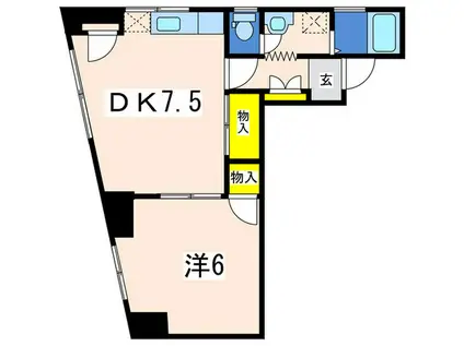 東和根岸ビル(1DK/4階)の間取り写真
