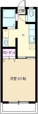 きらら21(1K/2階)の間取り写真