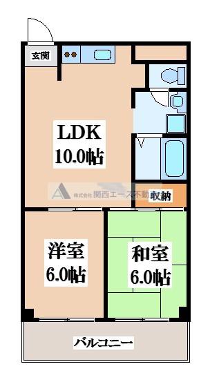 MPLAZA 菱江(2LDK/2階)の間取り写真