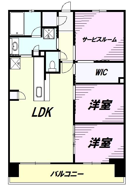 八王子レジデンス(2SLDK/3階)の間取り写真