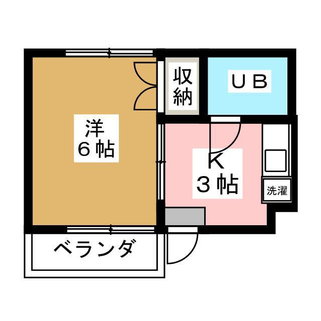 コーポサニー(1K/3階)の間取り写真