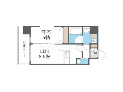 プレジオ江坂II(1LDK/4階)の間取り写真